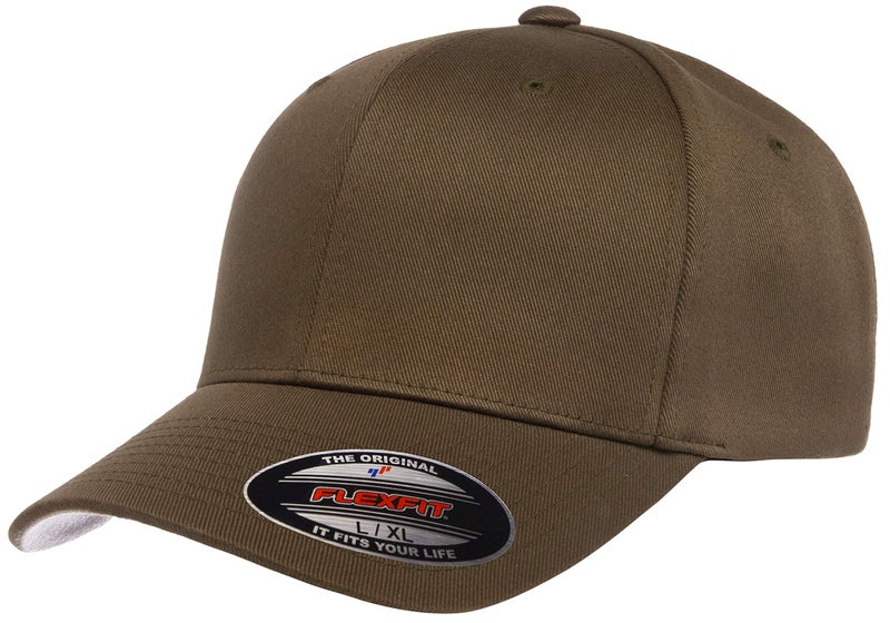 Flexfit Men's Wooly Combed Twill Fitted Baseball Cap, Olive, Large-X-Large - Image 1